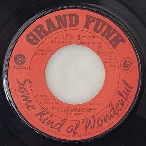 Grand Funk Some Kind Of Wonderful / Wild Capitol 4002 45 RPM 7" Vinyl 1974